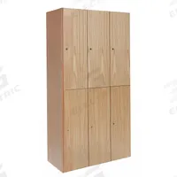 HALLOWELL Wardrobe Locker: 36 in x 18 in x 72 in, Solid, 2 Tiers, 3 Units Wide, Keyed, Light Wood (MPN UW3282-2A-W-RO). Key specifications — attr63993: HALLOWELL; attr64355: Light Wood; attr65028: Solid; attr145898: Plywood; attr64351: Assembled; attr78058: Yes.
