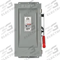SIEMENS Safety Switch: Fusible, 30 A, Three Phase, 240V AC, Galvanized Steel, Indoor (MPN HF321J). Key specifications — Brand: SIEMENS.