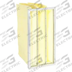 GRAINGER Pocket Air Filter: 24 in x 12 in x 21 in, MERV 8, Beige/Yellow, Fiberglass, 3 Pockets (MPN 5W449). Key specifications — attr1286329: EA; attr1286352: GRAINGER; attr1286334: Fiberglass; attr1286332: MERV 8.