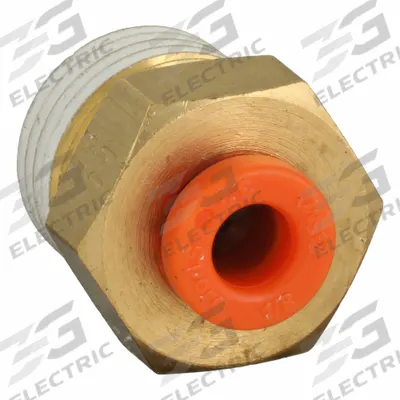 SMC Push-Fit Adapter Fitting: 1/8 in OD x 1/8 in Pipe Size, Push-to-Connect x MNPT - Polybutylene & Brass Tube Fittings
