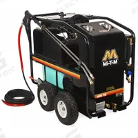 MI-T-M Electric Pressure Washer: Cart, 230 V – Single-Phase, 4,000 psi, 3.5 gpm, 10 hp (MPN GH-4004-SM10). Key specifications — Burner Fuel: Kerosene; Pump Drive: Belt; Brand: MI-T-M.