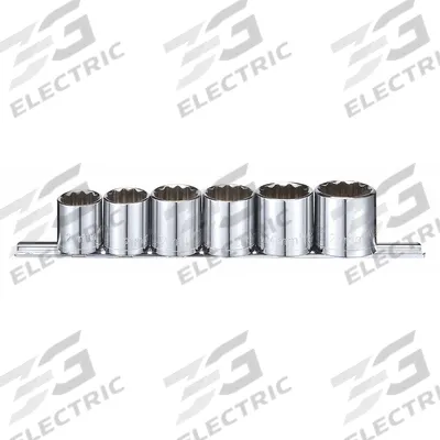 WESTWARD Socket Set: 3/8 in Drive, 6 Piece, 12-Point, Metric - SAE & Metric Socket Sets