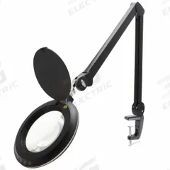 AVEN Magnifying Lamp: LED, 2.25x, 5 Diopter, 450 lm Max Brightness, 35.5 in Arm Reach, Articulating (MPN 26504-LED). Key specifications — Brand: AVEN; Magnification: 2.25x; ESD Safe: Yes; Lens Material: Glass; Lighting Technology: LED; Operating Voltage: 120V AC; Includes Ultraviolet Light: No.
