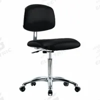 ESD/Cleanroom Task Chair: Vinyl, Armless, Ht Range 21 1/2 in to 29 in, 18 1/2 in Seat Wd, 5 Casters (MPN BR-ECR-VMBCH-CR-NF-EC-ESDBLK). Key specifications — Foot Support: No; Base Material: Aluminum; Brand: APPROVED VENDOR; Product Type: Cleanroom Task Chair; Cleanroom Class: ISO 4; ESD-Safe: ESD-Safe.