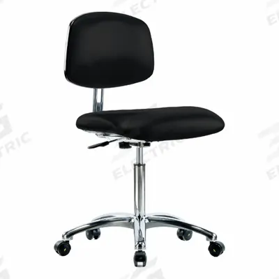 APPROVED VENDOR ESD/Cleanroom Task Chair: Vinyl, Armless, Ht Range 21 1/2 in to 29 in, 18 1/2 in Seat Wd - Vinyl ESD & Cleanroom Chairs