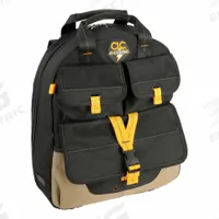 CLC Tool Backpack: 14 1/2 in W 6 in D 18 3/4 in H, Polyester, Black, 20 Inside Pockets, Polyester (MPN ECP135). Key specifications — attr1116432: CLC; attr1116408: Black.