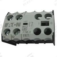 EATON Auxiliary Contact: 1NO/1NC, 10 A Max Current (AC), Front Mount, Front-Mounted (MPN XTMCXFA11). Key specifications — Brand: EATON; Compatible with Series: XTRM Miniature Control Relays.