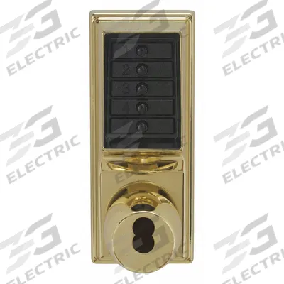KABA SIMPLEX Mechanical Push Button Lockset: Brass (MPN 1021B-03-41) - Mechanical Keyless Access Locksets