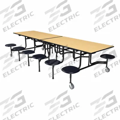 PALMER HAMILTON Cafeteria Table: Fusion Maple, Stool Seat, 29 in Overall Ht, 59 in Overall Lg - Bi-Fold Cafeteria Tables