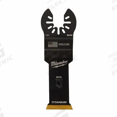 MILWAUKEE Oscillating Tool Blade: 1 1/8 in Blade Wd, 4 1/4 in Overall Lg, Straight Cutting - Open-Back Universal OIS Mounted Blades