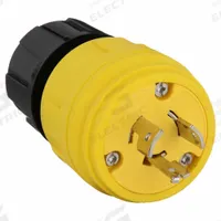 LEGRAND Locking Plug: Non-NEMA, Yellow, 125V AC, 20 A, 3 Pole, 4 Blade (MPN 26W08). Key specifications — Brand: LEGRAND.