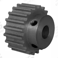 DAYTON Timing Pulley: Curvilinear, Fixed, For HTD Timing Belt Section, For 9 mm Belt Wd, 20 Teeth (MPN 20-5M09M6A8). Key specifications — Brand: DAYTON; Finish: Clear Anodized; For Belt Series: Powerhouse®.