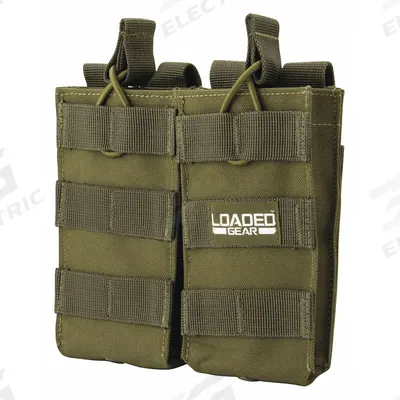 BARSKA Magazine Pouch: Green, Nylon, 5 1/2 in x 6 3/10 in - Duty Equipment Pouches