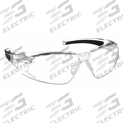 CONDOR Safety Glasses: Clear Lens, Frameless, Scratch-Resistant, Clear Frame - Padded Comfort-Fit Safety Glasses