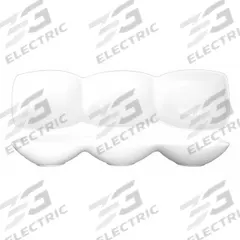 ITI 3-Compartment Bowl: 25 oz Capacity, Porcelain, Bright White (MPN FA3-185). Key specifications — Brand: ITI; Color: Bright White; Material: Porcelain; Product Type: Triple Oval Bowl.