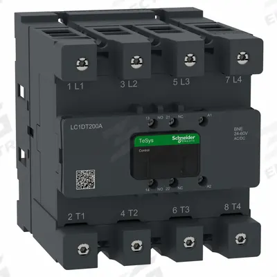 SCHNEIDER Contactor: Non-Reversing, 4 Poles, 4NO Contacts, 200 A - Non-Reversing IEC Contactors