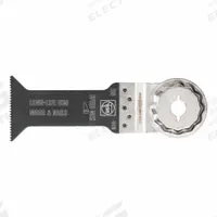 FEIN Oscillating Tool Blade: 1 5/8 in Blade Wd, 3 1/16 in Overall Lg, Bi-Metal, 3 Pieces, 3 PK (MPN SLM-BIM203-3PK). Key specifications — attr1097473: Wood; attr1097476: FEIN; attr1097456: Plunge Cutting.
