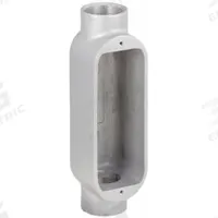 Conduit Outlet Body: Aluminum, 2 in Trade Size, C Body, 70 cu in Body Capacity, Threaded Hub (MPN OC-6). Key specifications — Finish: Powder Coated; Includes: Stainless Steel Screws; For Use With: RMC; Brand: HUBBELL KILLARK; Hub Style: Threaded; Mfr. Series: O.