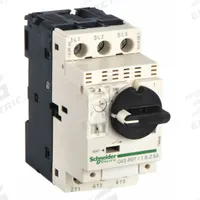 SCHNEIDER Manual Motor Starter: Non-Reversing, 3 Poles, 2.5 A, Thermal Protection, Selector Switch (MPN GV2P07). Key specifications — Maximum Voltage Rating: 600V AC; Brand: SCHNEIDER; Thermal Units Required: None (Starter Includes Integrated Thermal Units); Frame Size (Width): 45mm.