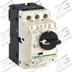 SCHNEIDER Manual Motor Starter: Non-Reversing, 3 Poles, 2.5 A, Thermal Protection, Selector Switch (MPN GV2P07). Key specifications — Maximum Voltage Rating: 600V AC; Brand: SCHNEIDER; Thermal Units Required: None (Starter Includes Integrated Thermal Units); Frame Size (Width): 45mm.