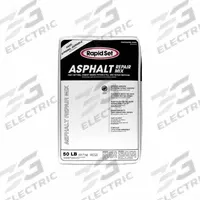 RAPID SET Asphalt Repair Mix: Rapid Set, Cement, 50 lb Container Size, Pail, Asphalt Gray (MPN 185440050). Key specifications — Color: Asphalt Gray; Series: Rapid Set; Coverage: 2.6 sq ft @ 2 in; Brand: RAPID SET; Compatible Materials: Asphalt; VOC Content Range: No VOC.