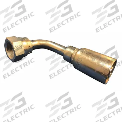 KURT Hydraulic Crimp Fitting: Carbon Steel, 90° Elbow, -8 For Hose Dash Size - Kurt Crimp Hydraulic Hose Fittings with BSP Connection