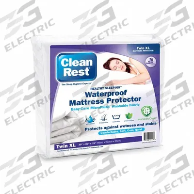 CLEANREST Mattress/Box Spring Protector: Twin XL, 80 in Overall Lg, 39 in Overall Wd - Mattress Pads