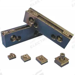 MITEE-BITE Vise Jaw Set: 6 in L x 1 in W x 1.88 in H, 2 PK (MPN 32166). Key specifications — Brand: MITEE-BITE PRODUCTS INC; Includes: (2) Jaws; Manufacturer Part Number: 32166; Mounting Hole Size: M5; Product Type: Vise Jaw Set.