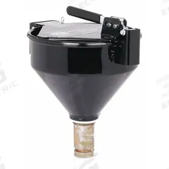 PIG Drum Funnel: Latching/Lockable, Black / Black, No Flame Arrester, 11 1/4 in x 15 in, 2 in NPT (MPN DRM1128-BK-NPT). Key specifications — Brand: PIG; Funnel Material: Steel; For Use With: 20 to 55 gal Plastic or Steel Drums; Color: Black; Lid Type: Latching; Flame Arrester Ht: No Flame Arrester; Lid Type (sublevel): Lidded.