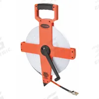 KESON Long Tape Measure: Manual, OTR-18-300, SAE, 300 ft, 1/8 in, Plastic, 300 ft Blade Lg (SAE). Key specifications — attr939846: OTR-18-300; attr939849: Fiberglass; attr939859: Nonmagnetic Single Hook; attr939850: Single-Sided; attr939855: 1/8 in; attr944023: Hook End; attr940484: KESON; attr985224: Plastic.