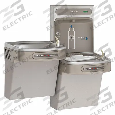 ELKAY Bi-Level Drinking Fountain with Bottle Filler: On-Wall, 8 gph @ 50°F, Touchless Sensor - On-Wall Two-Level Drinking Fountains with Bottle Fillers
