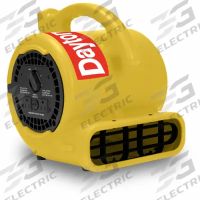 Dayton Centrifugal Blower: 700 cfm, 1/5 hp, Fixed Frame, 115V AC, 3 Speeds, Yellow - Portable Blowers