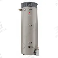 RHEEM Commercial Gas Water Heater: Liquid Propane, Low NOx, 100 gal, 199,900 BTU, 77.5 in Ht (MPN GHE100SU-200 LP). Key specifications — Display Sell UOM: EA; Market: Commercial; Standards: CSA Certified; Sub-brand: Triton; Brand: RHEEM; Low NOx: Yes; Water Connection Location: Side; Fuel Type: Liquid Propane.