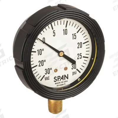 SPAN Compound Gauge with Internal Seal: 0 psi to 30 psi, LFS-210, 2 1/2 in Dial - Dial Pressure Gauges with Freeze- & Clog-Resistant Internal Seal