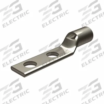 BURNDY Compression Lug: For 4 AWG, Solid/Stranded Wire, 1/4 in Stud Size, Std - Two-Hole Compression Lugs