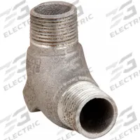 Elbow, 90 Degrees: Aluminum, Plain, ELM, 1/2 in Trade Size, Male to Male, NPT (MPN ELM90-50-A). Key specifications — Ends - Hazardous Fittings: 1/2 in MNPT x 1/2 in MNPT; Material: Aluminum; Finish: Plain; Brand: APPLETON ELECTRIC.