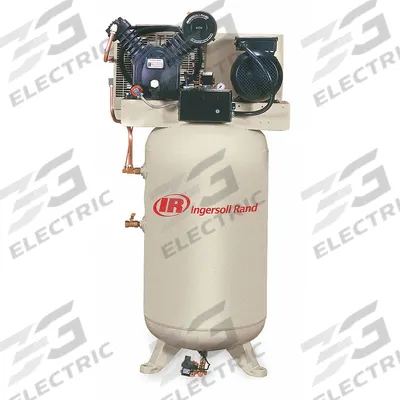 INGERSOLL RAND Electric Air Compressor: 5 hp, 2 Stage, Vertical, 80 gal, 16.8 cfm, 175 psi - Splash Lubricated Stationary Electric Air Compressors