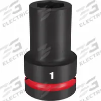 MILWAUKEE Deep Impact Socket: 1 in Drive Size, SAE, 1 in Socket Size, 6-Point, Deep, Black Phosphate (MPN 49-66-6504). Key specifications — attr1215501: MILWAUKEE; attr1215515: Black Phosphate; attr1215518: 1 in.