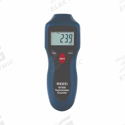 REED INSTRUMENTS Compact Photo Tachometer/Counter: +/-0.05% RPM Accuracy, 0.1 rpm, Included - Non-Contact Tachometers