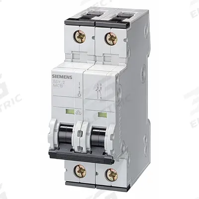 SIEMENS IEC Supplementary Protector: 4 A Amps, 72V DC, 10kA at 400V AC, Screw Clamp - D-Curve, 2-Pole UL1077 DIN Rail-Mount Supplementary Protectors