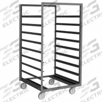 DURHAM MFG Pan and Tray Truck: 9 Slots, 6 in Betw Shelves, 1,200 lb Capac, 36 in Wd, 67 1/8 in Ht (MPN PAT-36-6-9-95). Key specifications — Brand: DURHAM MFG; Color: Gray; Material: Angle Iron; Nesting: No; Pan Size: 29-15/16 x 35-15/16 in; Product Type: Pan and Tray Truck; NSF Certified: No; Full Size/Half Size: Full Size.