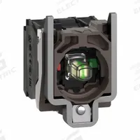 SCHNEIDER ELECTRIC Lamp Module and Contact Block: 22 mm Panel Mounting Size, 1NO/1NC, White, LED (MPN ZB4BW0G15). Key specifications — Brand: SCHNEIDER; Compatible with Series: XB4; Includes Bulb: Bulb Included; Lamp Module Voltage: 110 to 120V AC.
