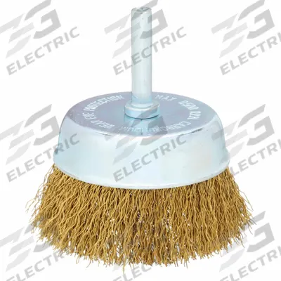 APPROVED VENDOR Cup Brush: Crimped Brass, 2 3/4 in Brush Dia, 1/4 in Shank - Nonsparking Light-Cleaning Brushes for Soft Materials