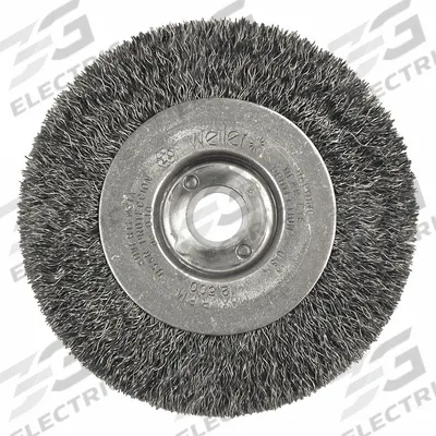 WEILER Wire Wheel Brush: Crimped Steel, 4" Dia x 1/2" Wd, 5/8" to 1/2" Arbor, 0.012" Fill - Light-Cleaning Brushes for Carbon Steel