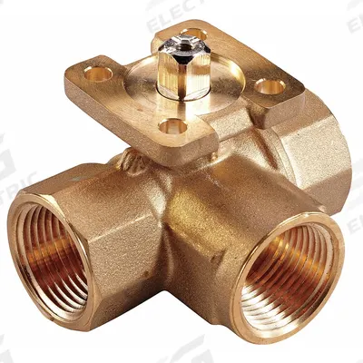 HVAC Control Ball Valve: 3-Way, 1/2 in Female NPT, 4.7 CV Flow, 2.9 Bypass CV Flow - 3-Way NPT Connection Ball Valves