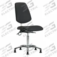 ESD Task Chair: Vinyl, Armless, Ht Range 21 1/2 in to 29 in, 18 1/2 in Seat Wd, 17 in Seat Dp, Black (MPN BR-ESD-VMBCH-MB-CR-T0-A0-NF-EG-ESDBLK). Key specifications — Foot Support: No; Back Tilt Backward: 13.5°; Back Tilt Forward: 10.5°; Base Material: Aluminum; Brand: APPROVED VENDOR; Product Type: ESD Task Chair; ESD-Safe: ESD-Safe.