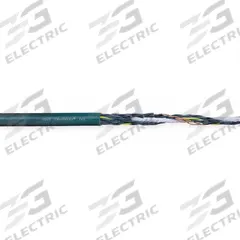 CHAINFLEX Control Cable: 20 AWG, 18 Conductors, 25 ft, PVC Jacket, 600 V (MPN CF5-05-18-25). Key specifications — Conductor Material: Copper; Conductor Configuration: Single; Minimum Bend Radius Factor - Fixed: 4 x OD; Minimum Bend Radius Factor - Flexible: 5 x OD; Includes Ground: Yes; Minimum Bend Radius Factor - E-Chain: 6.8 x OD; Resistance Properties: Oil and Grease Resistant; Standards: CE.