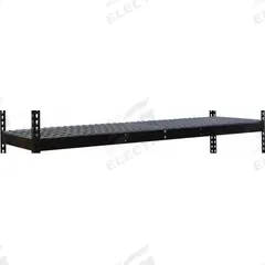 HALLOWELL Shelf: 48 in x 24 in, 700 lb Load Capacity, Steel, 4 ga Decking, Black, Shelf (MPN DRHCWL4824ME). Key specifications — Decking Material: Steel; Includes: (4) Beams; Decking Finish: Powder Coated; Shelf Configuration: Single Straight; Color: Black; Frame Material: Steel; Brand: HALLOWELL; Frame Finish: Powder Coated.