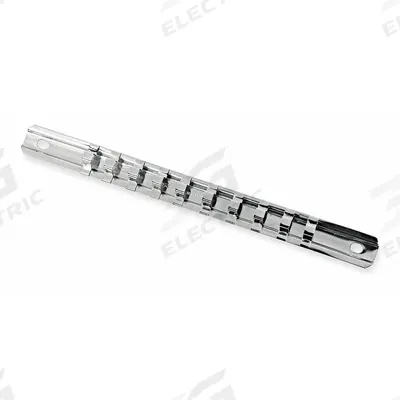 PROTO Socket Rail: Silver, 1 in Overall Wd, 10 Posts/Slots, Steel - Socket Rails & Trays