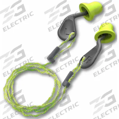 HEXARMOR Ear Plugs: Bell, 27 dB NRR, Gen Purpose, Corded, Reusable, Push-In, Yellow - Bell-Shaped Earplugs